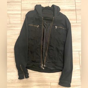 John Varvatos Hooded Zip-Front Knit Jacket M